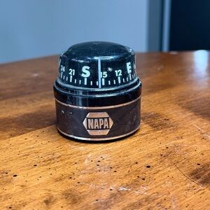 NAPA Vintage Automotive Dashboard Compass Black Classic Car Interior Accessory